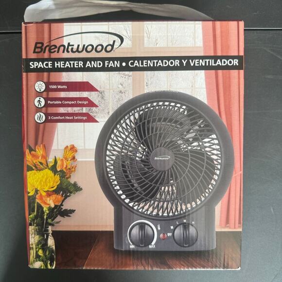 NWT Brentwood Portable Space Heater And Fan 1500W - Picture 1 of 5